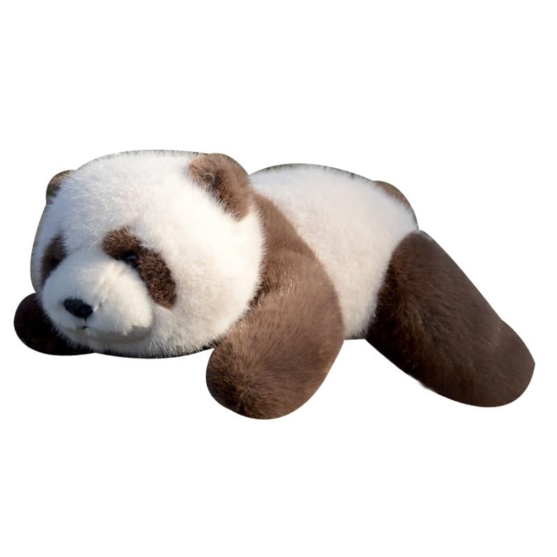 Peluche panda marron et blanc douce et réaliste pour les enfants