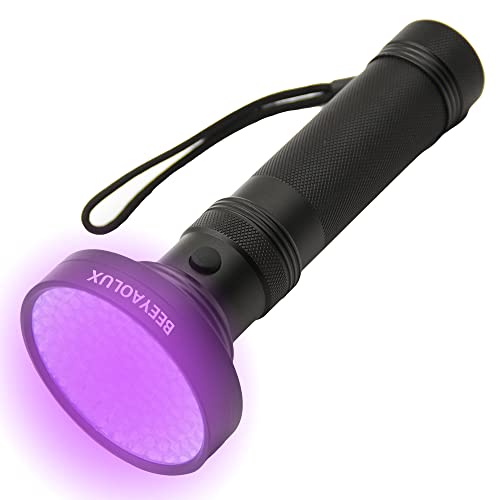 BEEYAOLUX UV Black Light Flashlight, 100 LED #1 UV Light for Home & Hotel Inspection, Pet Urine & Stains - Ultra Intensity 18W 385-395nm LEDs Spot Counterfeit Money, Leaks, Fissure,Scorpions!