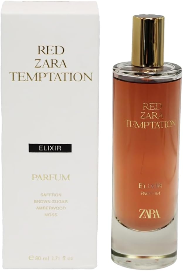 Zara Red Temptation Elixir Perfume Para Mujer Eau De Parfum Spray Aroma Elegante Y Duradero 80 Ml(27 Fl Oz)