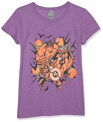 Marvel T-shirt groupe citrouille fille en coton violet
