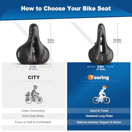 Topcrown Wide Bike Seat
