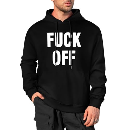 Fuck-Off Hoodies for Men Long Sleeve Pullover Hooded Sweatshirt T-Shirts Sports Tops