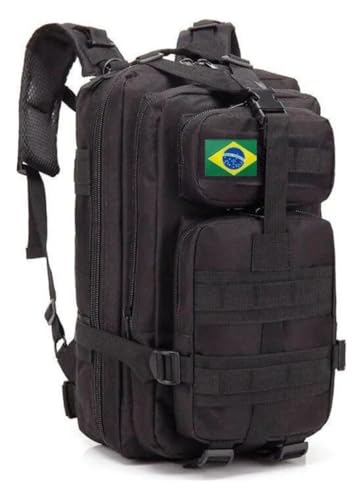 Mochila Militar Tática Comander Pró Masculina Feminina 30 Litros Cor Preta Resistente A Água Trilha
