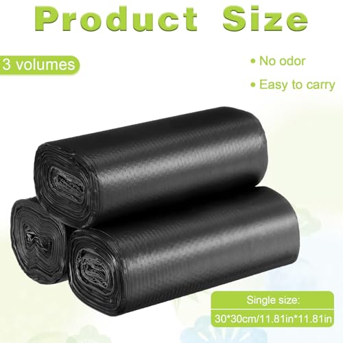 Image of 90 PCS Car Trash Bag Mini Trash Bags for Car Mini Cars Garbage Bag Small Black Strong Trashes CanBags with Tear-Resistant Small Plastic Bags for Desktop Trashes Cans Home Office Travel