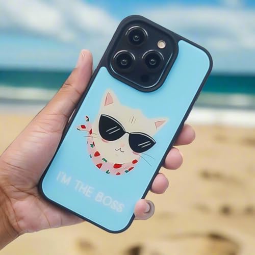 Image of PEEPERLY Back Cover Case for iPhone 13 Pro Max Scratch Resistant Anti-Slip TPU Shockproof Protective Durable Dapper Cat Boss Attitude Case for Girls & Women(Pattern1)