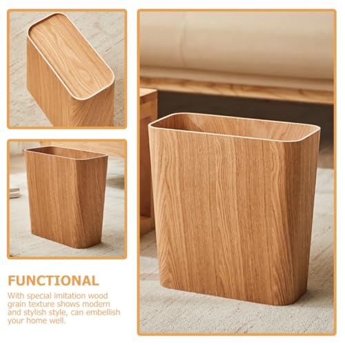 Caneca de basura de madera para cocina miniatura 4