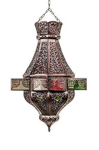 Orientalische Lampe Pendelleuchte Bunt Alem 50cm E27 Lampenfassung | Marokkanische Design Hängeleuchte Leuchte aus… – Bild 5
