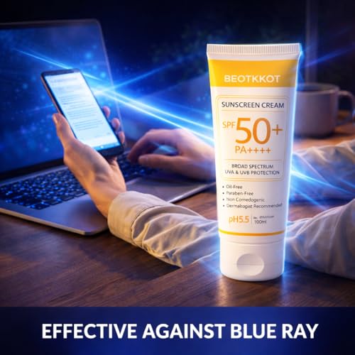 Image of Sunscreen SPF 50+ PA++++ | Broad Spectrum UVA /UVB Protection | Oil-Free, Non-Comedogenic | Lightweight Daily Face Sunscreen for Men & Women | No White Cast | 100ml