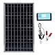 Fockety Solar Panel Kit, 100W Monokristalline Solarpanel 12V 10-50A Solar Lader Controller mit Batterieklammern für Wohnmobile, Wohnmobil, Außenleuchten, Wohnwagen, Boot Motorrad nach