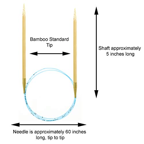 Addi Natura Bamboo 60 Inch (150Cm) Us 11 (8.0Mm) Circular Knitting Needle, Lightweight, Warm Touch, Standard Tips, Smooth Joins, Blue Pliable Cord Bundle With 10 Artsiga Crafts Stitch Markers #TOP2
