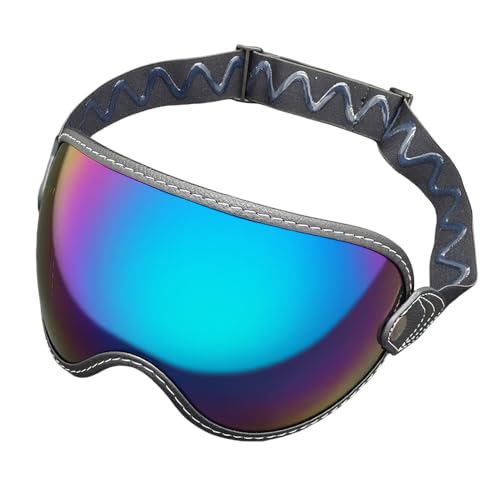 ZQIYDYP Retro Helmet Visor,Elastic Band Bubble Visors,Open Face Helmet Visor Goggles Lens Replacement for Open Face 3/4 Face Helmets (Rainbow-Day Use Only)