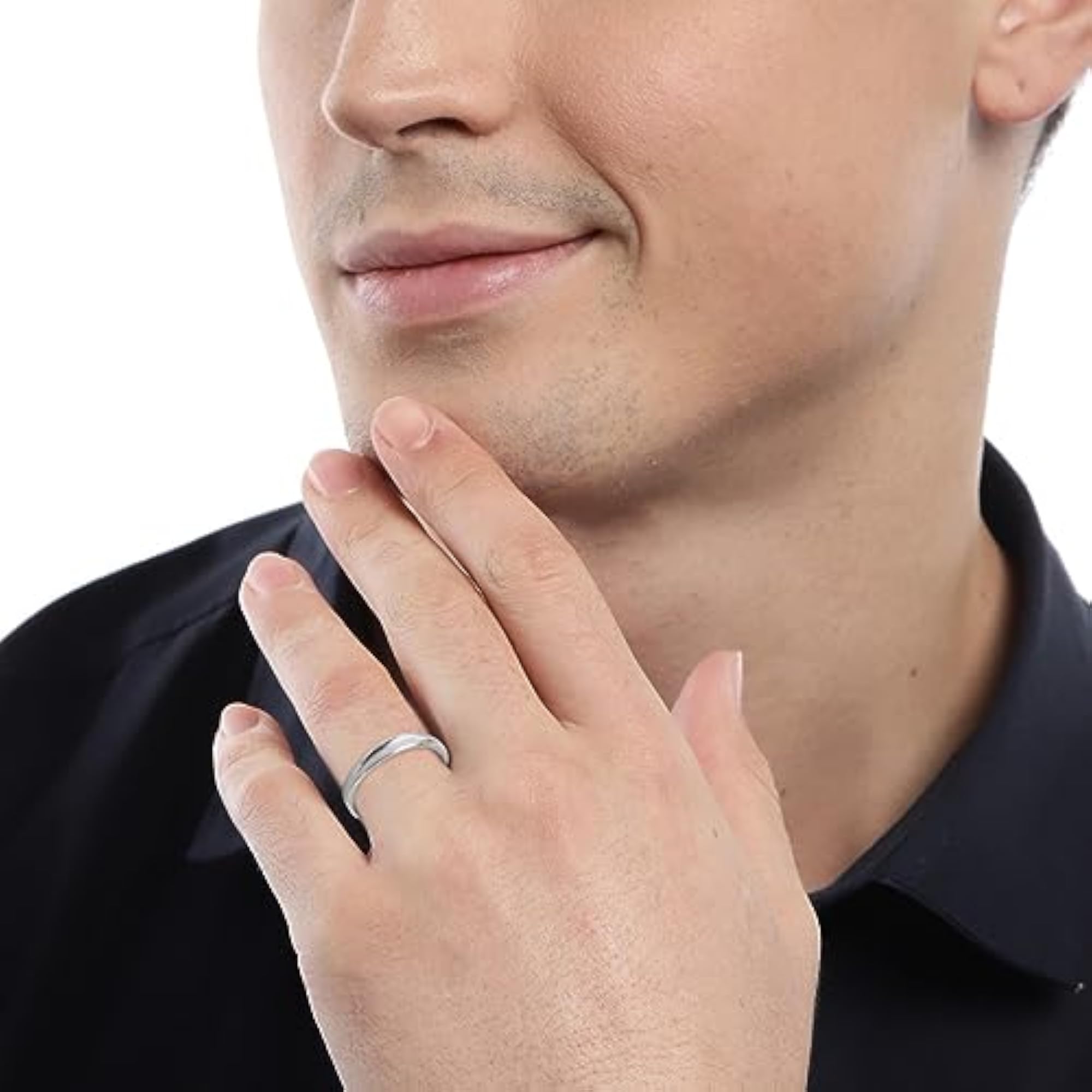 925 Sterling Rhodium Plated Ring with Hallmark