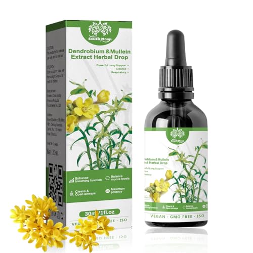 Clear breath Dendrobium & Mullein Extract Herbal Drops Mullein Leaf for Herbal Lung Cleansing Spray Mullein Leaf Extract for Lungs with Mullein Leaf Extract for Lungs Mullein Leaf Drops with Mullein