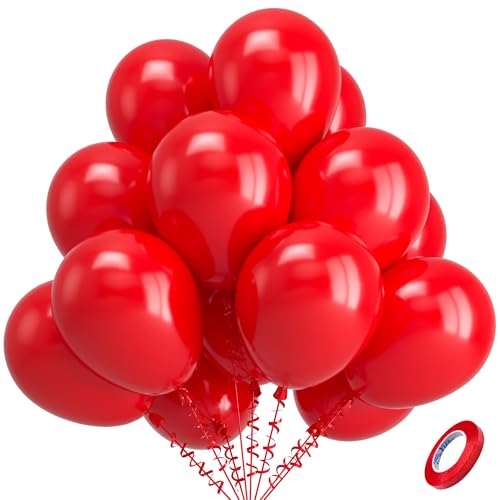 Kelfara Red Balloons Party Balloons 100Pcs 12 Inch Latex Balloon for Valentines Day Birthday Engagement Anniversary Red Theme Party Decorations 2026