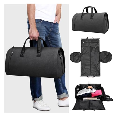 Convertible Garment Bags For Travel Large Capacity Duffel Bag With Shoe Pouch Weekend Business Trip Luggage Carry On Tote(Light Gray)2