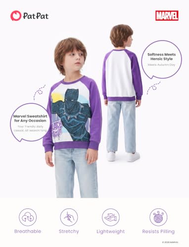 Disney Boys Long Sleeve Purple Pullover Black Panther Sweatshirt 3-4 Years - image 8