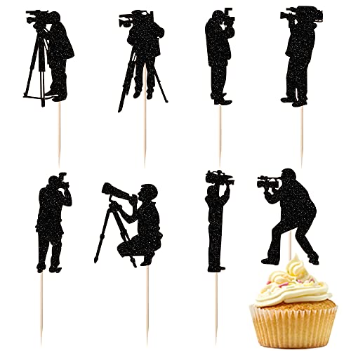 Yetxel 24-Piece Photographer Birthday Topper Set