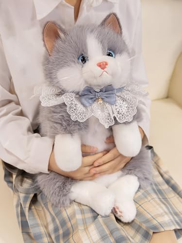 Image of Women Animal Teddy Bear Plush Backpack with Adjustable Straps (Ragdoll grey)