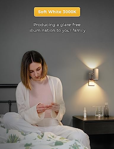 Image of L LOHAS LED Night Light, Night Lights Plug into Wall, Dimmable Nightlight, 3000K Soft Light with Light Sensor, White Shade Nightlights Plug in Wall for Adults Hallway Bedroom Bathroom Kitchen, 4 Pack