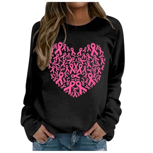 Sweatshirt Octobre Rose coupe décontractée idéal pour le bureau et les vacances