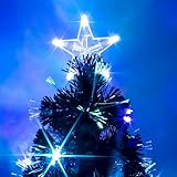 Fiber Optic Christmas Tree X-Mas Tree Color Changing Pre-Lit Light PVC Artificial Tree Top Star Metal Stand Free Standing Indoor Xmas Decoration Multicolored Tree (60 Cm) - Image 3