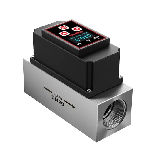 Micro Turbine Flowmeter with Temperature Sensor, DN10-DN25, 4-20mA & RS485 Output, MODBUS-RTU, Industrial Liquid Flow and Temperature Measurement DN15