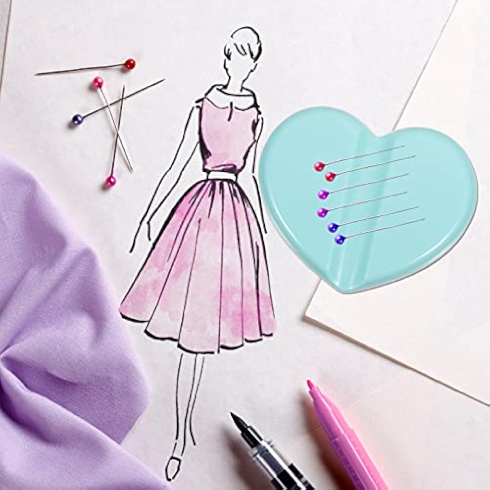 Heart Magnetic Wrist Pin Holder, Sewing Tool