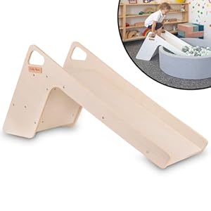 KiddyMoon Kinder Holz Rutsche 2in1 Montessori