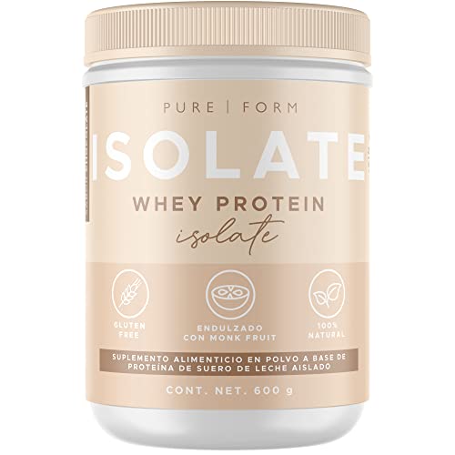 Proteínas, Pure Form ISOLATE Protein – Proteína de Suero de Leche Aislado Endulzada con Fruto del Monje | Ingredientes de Origen Orgánico | 600 gramos | 20 porciones...