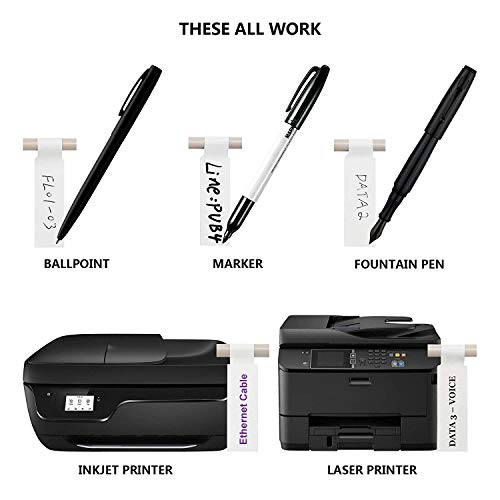 Mr-Label® Inkjet & Laser Printer Support Waterproof Cable Label - Letter Sheet - Self-Adhesive & Durable - With Print Tool (10 Sheets, 300 Labels, White) #TOP1