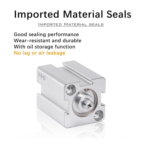 Cylindre pneumatique compact SDA double effet pour guidage de piston - 3