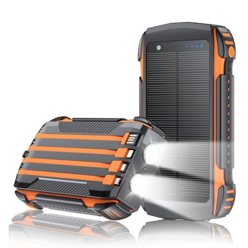 Power Bank Solar Cargador Banco De Energía Portátil Batería Pila Externa Carga Rápida Alta Capacidad 26800Mah...