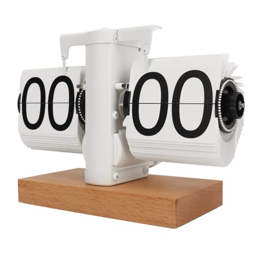 Candeon Flip Orologio Da Tavolo, Auto Flip Clock Flip down Clock Orologio Da Scrivania Orologio Da Tavolo a Fogli Mobili, Decorativo Retro Orologio a Flip Alimentato a Batteria per L'ufficio La Casa