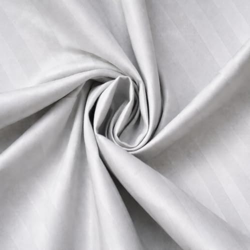 Image of Industries Single Bedsheet with 1 Pillow Covers|Cotton Material & Satin Stripes|Size 60x90 inch (Grey), 144 TC