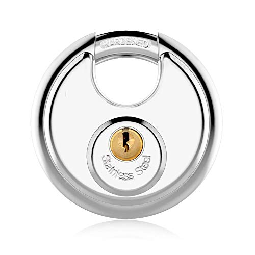 Discus Keyed Padlock Disc Storage Locks with Hardened Steel Shackle for Storage Unit