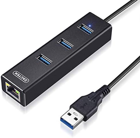 [Upgraded Version] ZACTEK 3-Port USB 3.0 Hub with Ethernet RJ45 USB Hub, Supporting 10/100/1000 Mbps Ethernet Adapter Converter Compatible with Macbook Pro Air, iMac, Chromebook, Surface Tablet Laptop