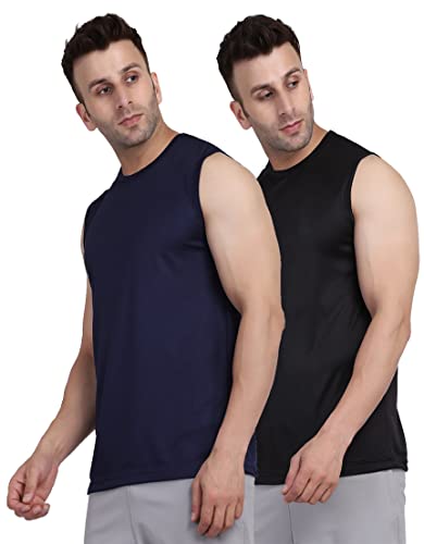 Image of Men's Regular Fit Sleeveless T-Shirt (Pack of 2)