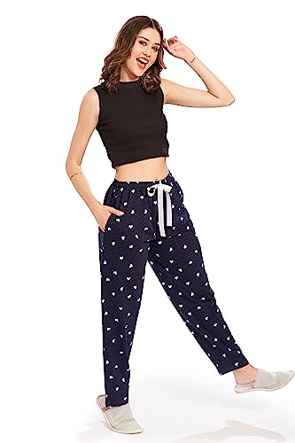 Image of WEET Women's Cotton Heart Printed Pyjama|Night Lounge Pants for Ladies