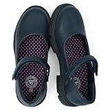 JABASIC Girls School Uniform Shoes Comfortable Mary Jane Flats (10,Navy)