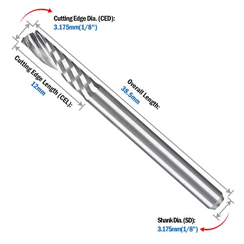 Hqmaster Cnc Router Bits, 10 Pack Router Bit Single End Mill Set Milling Cutter Tungsten Steel Engraving Carving Tool Kit #TOP5