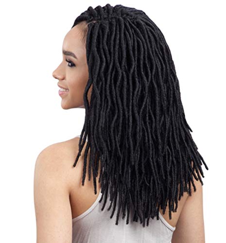 Freetress Synthetic Hair Crochet Braids 2X Soft Wavy Faux Loc 12" (4-Pack, 1B) #TOP3
