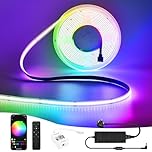 INDARUN RGB Cob Led Strip Light 10m, 10m RGB WiFi Led Strip Set 24V 5A with APP/Remote Control, Led Tape Light Kit 576LEDs/Meter for Home Decoration, Compatible with Alexa/Google Home