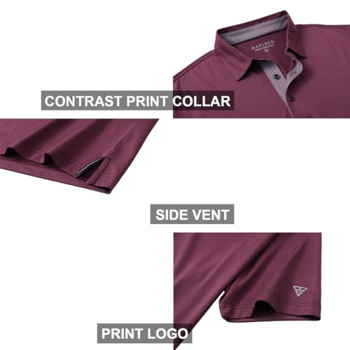 Image of Mens Polo Shirts Short and Long Sleeve Casual Solid Stylish Dry Fit Performance Designed Collared Golf Polo Shirts for Men