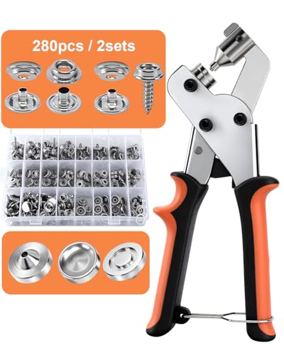 UCEC Snap Fasteners kit & Heavy Duty Snap Tool with 280 Boat Cover Snaps