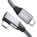 USB C auf USB C Kabel, 90 Grad Winkel Typ C 3.2 Gen2x2 Datenkabel mit 20Gbps Datenrate, PD 100W 5A Ladeleistung und 4K@60Hz Videoübertragung für Laptop, Tablet, Handy, OTG, Monitor, USB C Geräte (2M)
