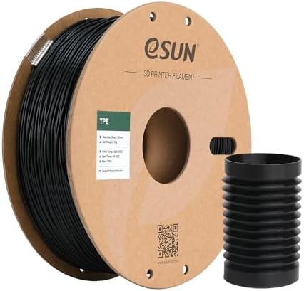 eSUN Flexible TPE Filament 1.75 mm, 3D Printer Filament TPE-83A, Dimensional Accuracy +/- 0.05 mm, 1 kg Spool (2.2 lbs) 3D Printing Filament for 3D Printers, Black