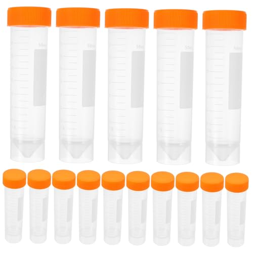 SOLUSTRE 50pcs Screw Port Tubes Flat Bottom Microcentrifuge Tubes Lids and Rack