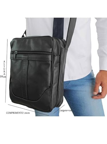 Shoulder bag de couro, bolsa carteiro masculina e feminina (Marrom)