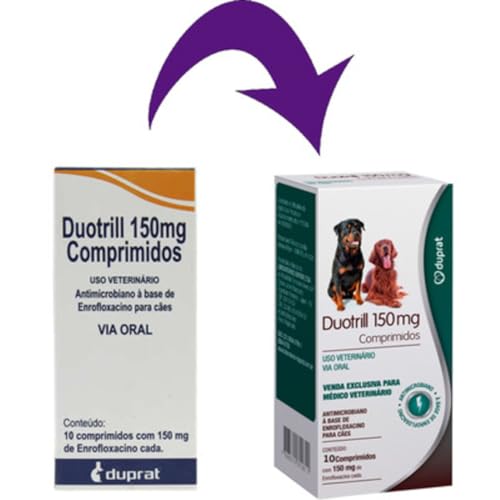 DUOTRILL ENROFLOXACINO CÃES E GATOS 150MG 10 COMP DUPRAT