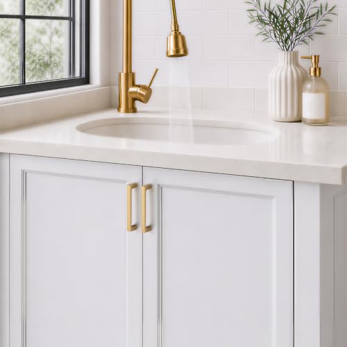 Image of Ravinte Champagne Bronze Kitchen Cabinet Solid Handles,4 Inch,5 Pack